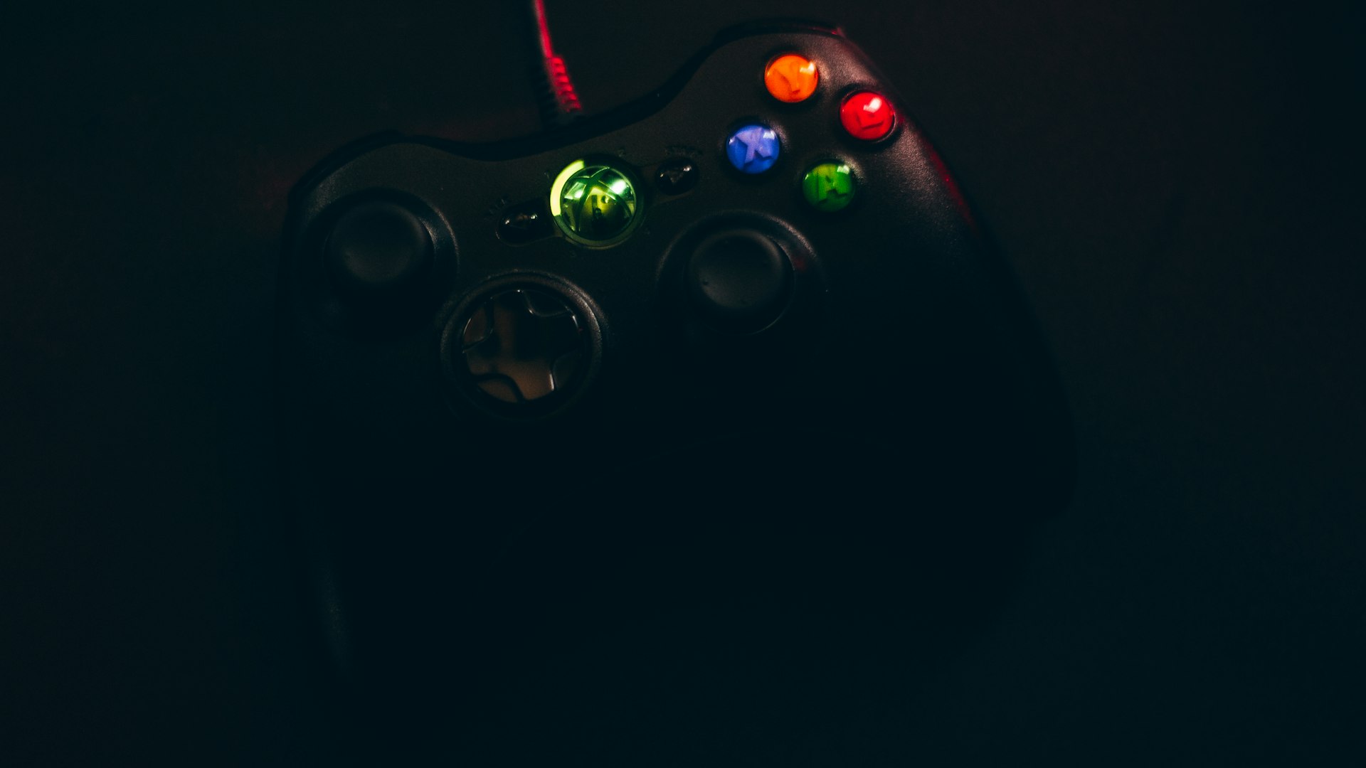 Atmospheric game scene bathed in amber light
